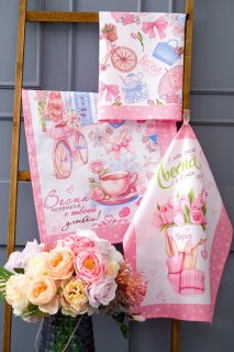 Купить Набор кухонных полотенец Весна идет вафельное 000007199 в розницу