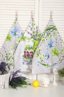 Купить Набор из 3-х кухонных полотенец рогожка 000008400 в розницу