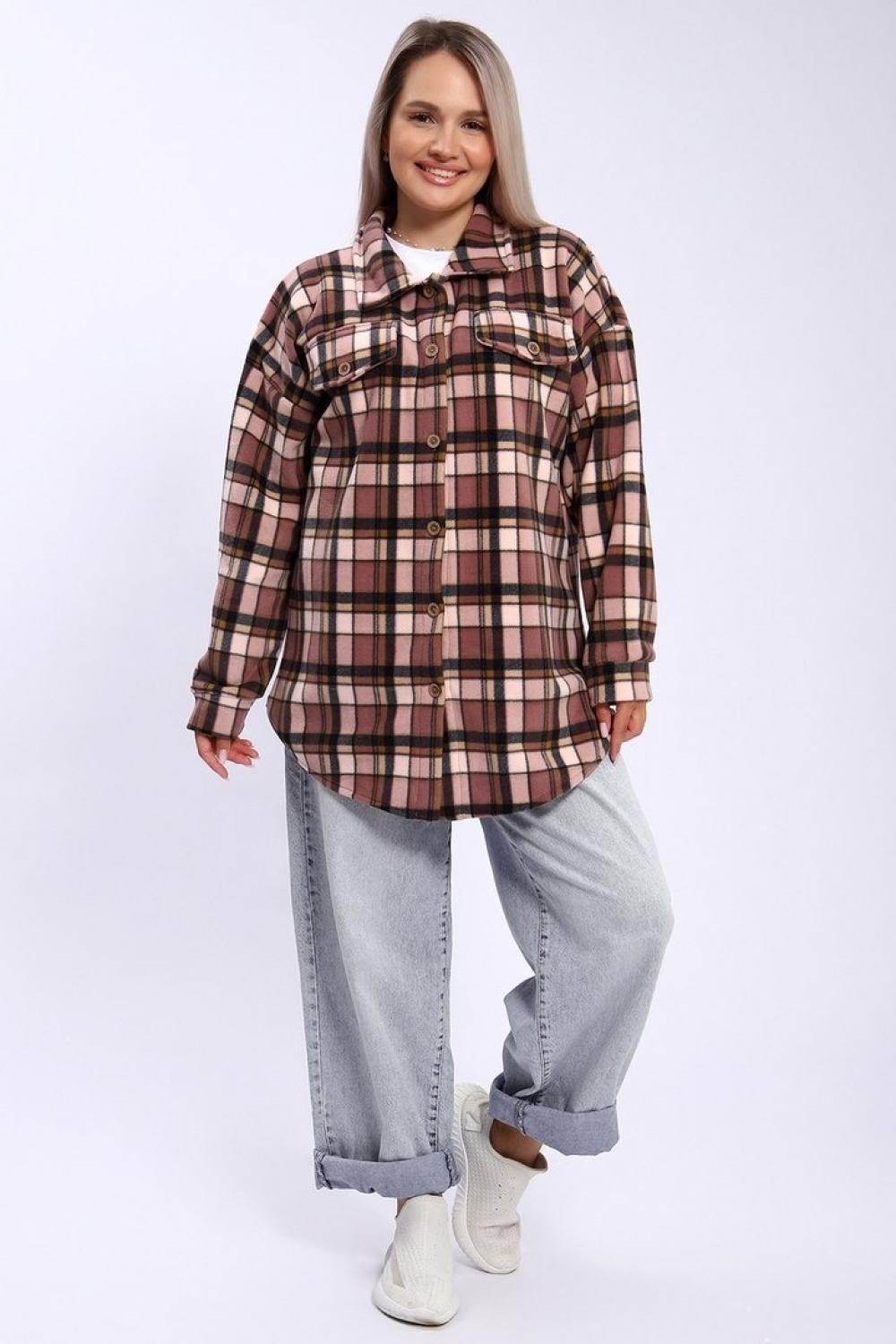 Туника рубашечного кроя из флиса. Артикул 000008153