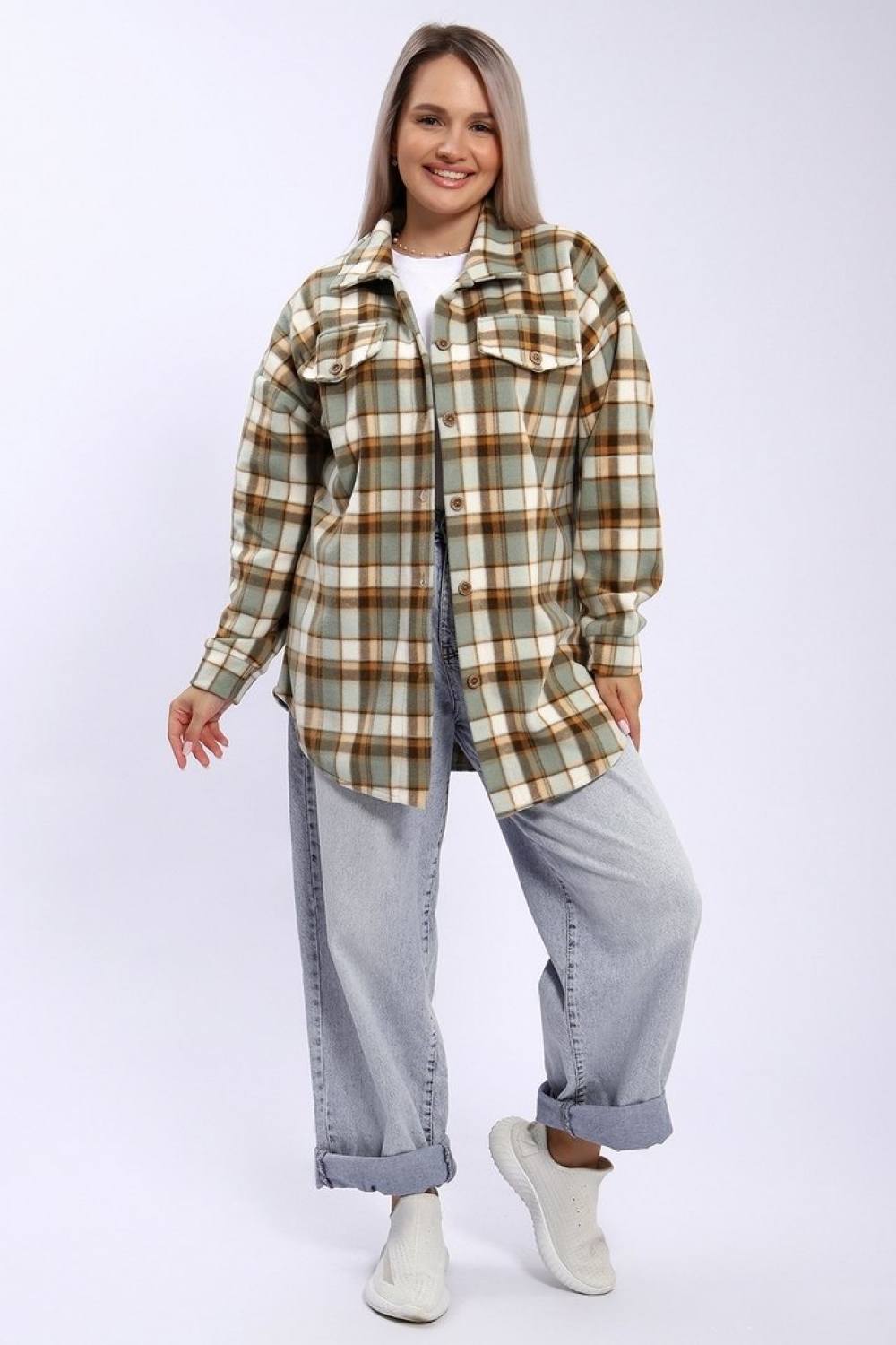 Туника рубашечного кроя из флиса. Артикул 000008154