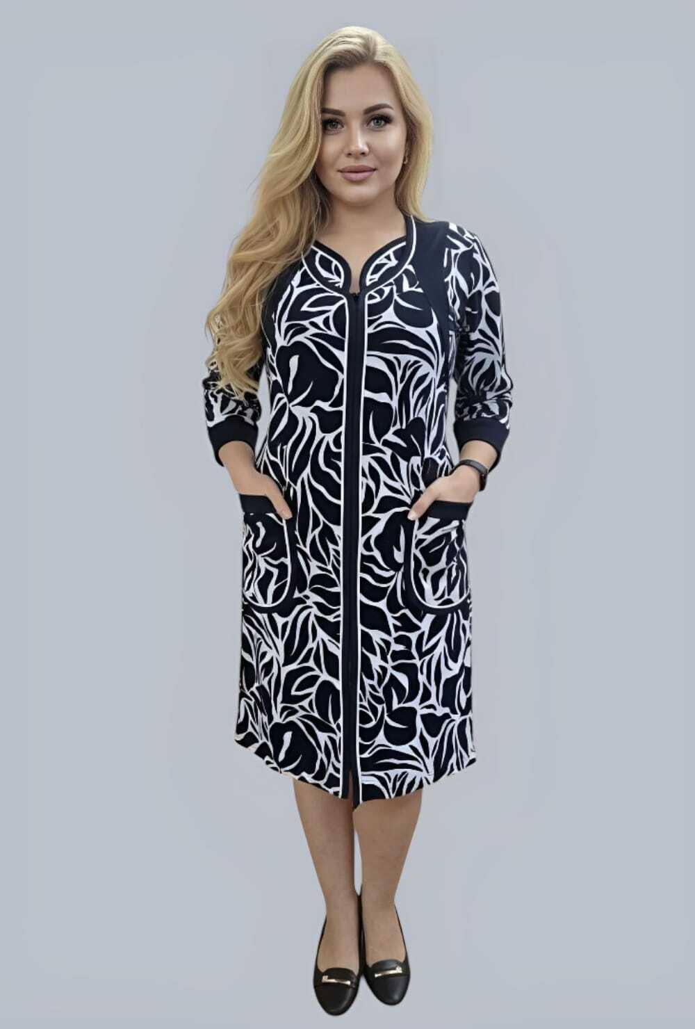 Халат велюровый на молнии. Артикул 000008372